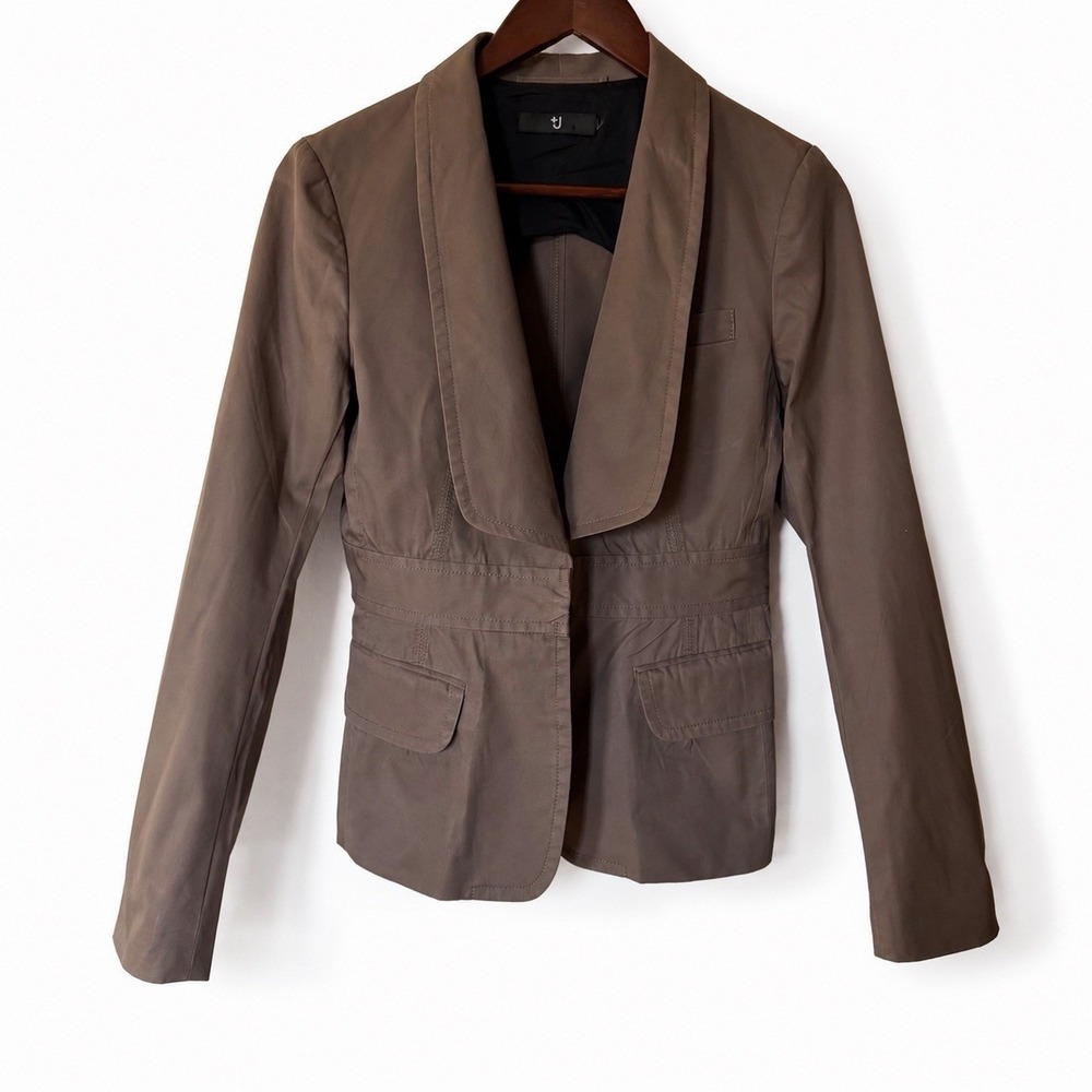 UNIQLO‎ +J Jil Sander Taupe Cotton Blazer Jacket Minimalist Quiet Luxury XS/S